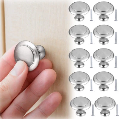 2-40Pcs Large Door Knobs Cabinet Handles Cupboard Drawer Kitchen Stainless Steel - Image 1 of 4