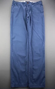 Men's Abercrombie and Fitch Slim Straight Chino Pants Blue Sz 32x34 (Msr 32x32) - Picture 1 of 8