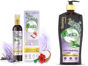 DABUR Vatika Rosemary Hair Shampoo & Hair Oil Hair Growth Oil, Anti-Hairfall - Picture 1 of 29