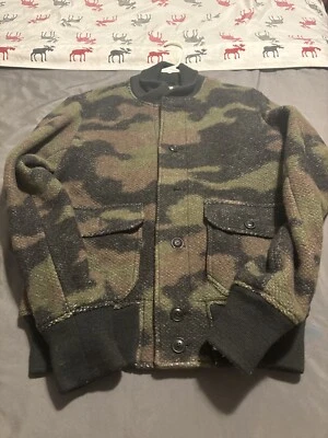 $298 Denim Supply Ralph Lauren Hombres Lana Militar Ejército Camuflaje Vuelo Bombardero Chaqueta Foto 1 de 3