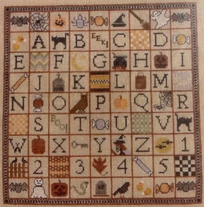 Six Bats and a Witches Hat by Blue Ribbon Designs - Cross-stitch pattern - Picture 1 of 3