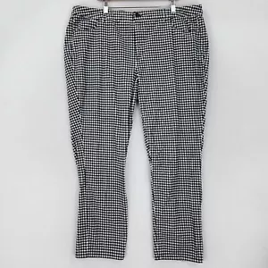 Pantalones Talbots Mujer 22W Negro Blanco Guinga Terciopelo Cintura Alta Pierna Recta - Imagen 1 de 13