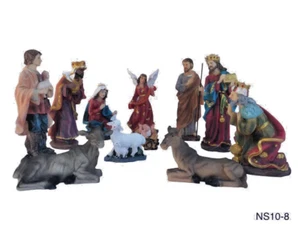 8" Geburt Weihnachten 11-teiliges Set Jesus, Maria, Jose, Könige der Heiligen Drei Könige Krippe Set - Bild 1 von 2