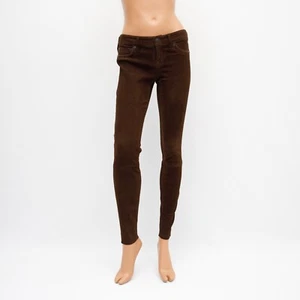Leggings de gamuza de cordero ""Casey"" marrón oscuro True Religion talla 26 $750 - Imagen 1 de 10