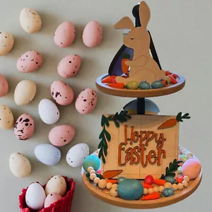 Easter Laser Engraved Painted Wood Decor For Tiered Tray - Picture 1 of 15