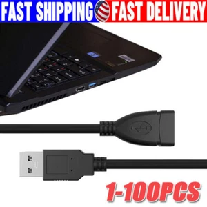 High-Speed USB-USB Extension Cable USB 2.0 Adapter Extender Cord Male/Female LOT - Picture 1 of 7