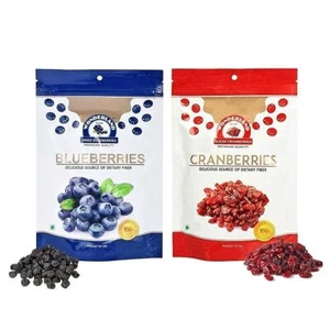 Dried Berries Combo Pack (Cranberry Whole 200gm) and (Blueberry 150gm) Low Sugar - Picture 1 of 8