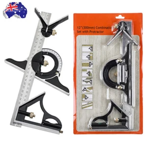 Multifunctional 12' Combination Tri Square Set Angle Finder & Protractor Level - Picture 1 of 13
