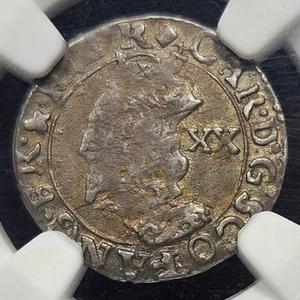 Top Pop Silver 1637-42 Scotland 20 Pence Charles I S-5591 | NGC MS61 - Picture 1 of 3