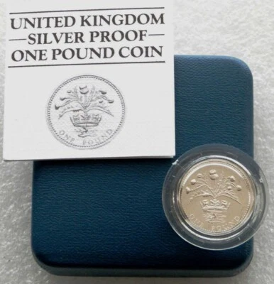 1984 GREAT BRITAIN UK - £1 POUND - SCOTTISH THISTLE - PROOF SILVER - OGP w/ COA - Image 1 of 4