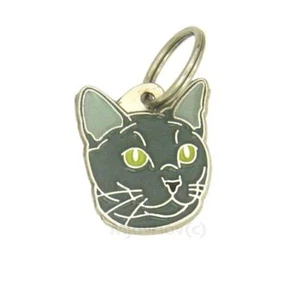 Cat name ID Tag,  Russian cat, Personalized, Engraved, Handmade, Charm - Picture 1 of 12