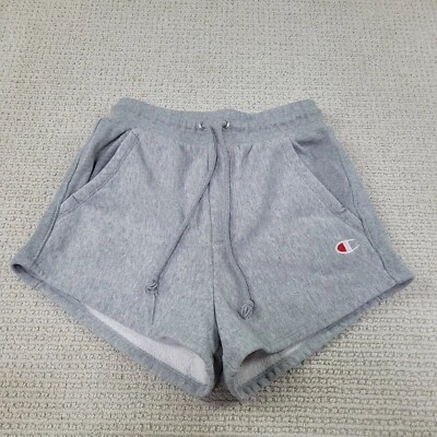 Pantalones Cortos Champion Para Mujer Pequeños Gris Salón Atléticos Informales Vellón con Bolsillos Foto 1 de 4