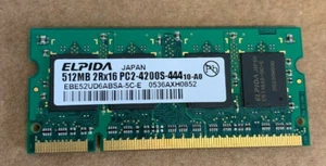 Elpida EBE52UD6ABSA-5C-E 512 MB 2RX16 PC2-4200S-444 Laptop Memory RAM - Picture 1 of 2