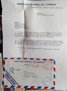 GUATEMALA 1968 METER MARK REGISTERED AIRMAIL COVER WITH CLOSED RECEIPT CACHET - Picture 1 of 2
