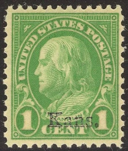 #658 VF MNH OG-1¢ FRANKLIN KANSAS OVERPRINT-Great looking stamp (REM #658-7) - Picture 1 of 2