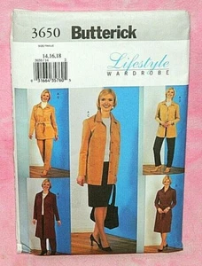 Uncut Butterick Misses 14-18 Easy Jacke Kleid Gürtel Rock & Hose Muster 3650 - Bild 1 von 2