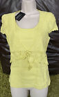 KALEIDOSCOPE LADIES YELLOW KNITTED TOP WITH ATTACHED CROCHET SHRUG-SIZE 14- BNWT