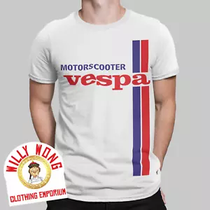 MOTOR BIKE SCOOTER VESPA T-SHIRT WHITE TRENDY RETRO TEE TOP CAFE RACER UK BIKER - Picture 1 of 3