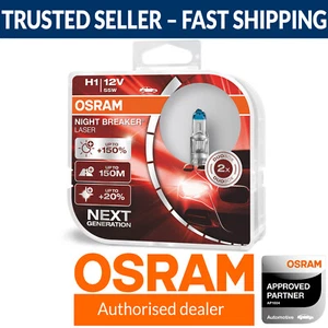 H1 OSRAM Night Breaker Laser Next Gen Car Headlight Bulbs (Twin) 64150NL-HCB - Picture 1 of 3