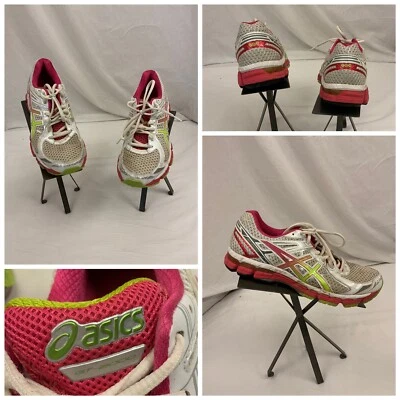 Asics Gt 2000 Womens Running Shoes Sz 10 Gray Pink Yellow EUC YGI V9-S3 - Изображение 1 из 4