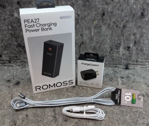 ROMOSS PEA27 27000mAh 65W Fast Charging Power Bank/Portable Charger - Black - Picture 1 of 16