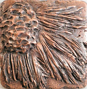 Copper 4x4 Pinecone Wall Tile - Picture 1 of 3