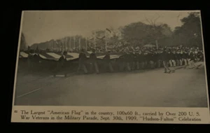 Hudson Fulton Feier 1909 Postkarte US Krieg Veteranen Militärparade NY Flagge - Bild 1 von 3