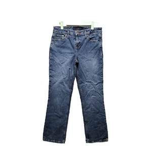 L.E.I. Jeans W30 L28 Women Mid Rise Straight Solid Blue Medium Wash - Picture 1 of 10