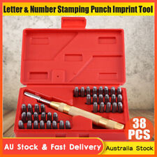 38 Pc Steel 1/8' Number Letter Hand Stamp Set Kit Soft Metal Punch Imprint Case