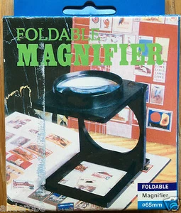 BIG Stand-Alone FOLDING MAGNIFIER 65mm Glass Lens/COINS/STAMPS See INSECTS/BUGS - Picture 1 of 12