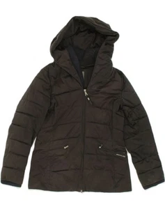 GEOX Womens Hooded Padded Jacket UK 14 Large Brown Polyester PE09 - Picture 1 of 3