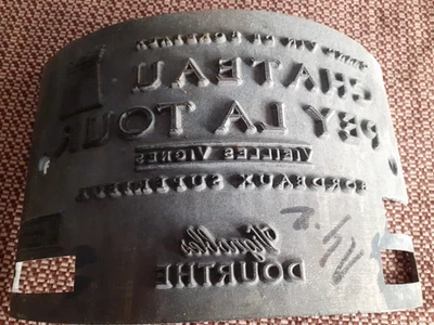 ANCIENNE PLAQUE METAL ZINC pour imprimerie inscriptions caisse à vin - Photo 1/4