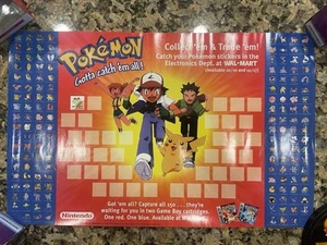 Pokemon Red/Blue Walmart kiosk Poster Store Display 1998 Gameboy 22”x14” - Picture 1 of 4