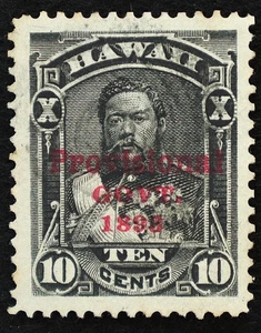 Sello usado de Hawaii #61. 10c. XF - Excelente Jumbo. Cancelación discreta. ¡Una joya! - Imagen 1 de 2