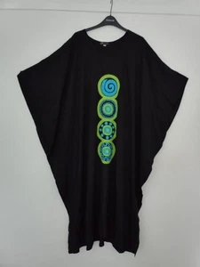 Intro Africa Black Hand Embroidered And Beaded M SIZE KAFTON - Picture 1 of 7