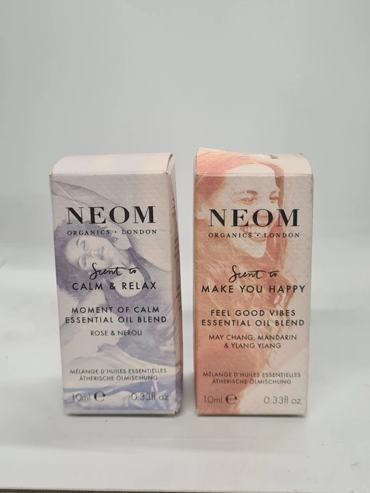 NEOM Wellbeing Essential Oil Blends Collection 2 x 10ml Momnt Of Calm,Feel Good