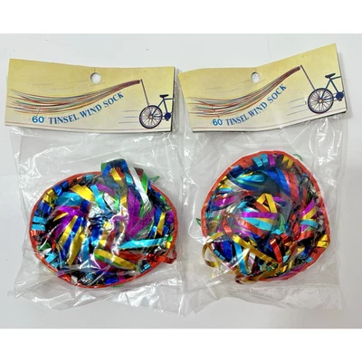 2 Calcetines de viento de oropel arco iris vintage de 60 pulgadas para bicicleta nuevos Foto 1 de 4