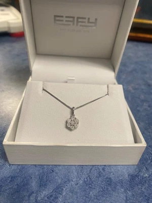 COLLAR RACIMO DIAMANTES EFFY EN ESTERLINA PROBADO 18" Foto 1 de 4