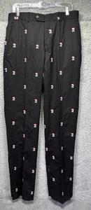 J McLaughlin Hose Herren 32x37 grau Wolle bestickt Scull Santa roher Saum Weihnachten - Bild 1 von 12