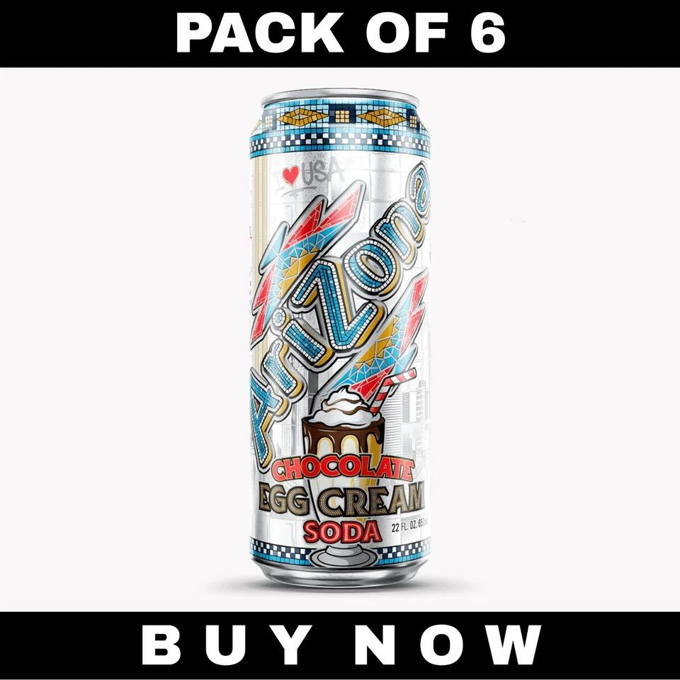 Arizona Egg Cream Chocolate Soda 22oz - Paquete de 6 Clásico Estilo Nueva York Foto 1 de 4