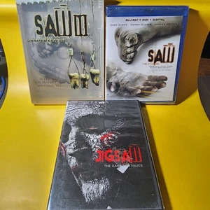 Saw Movie DVD Lot - 1, 3, Jigsaw - Horror Scary Halloween - Picture 1 of 3