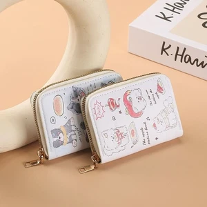 9 Tarjetas Posición Cremallera Monedero Compacto Tarjetero Mujer - Imagen 1 de 11