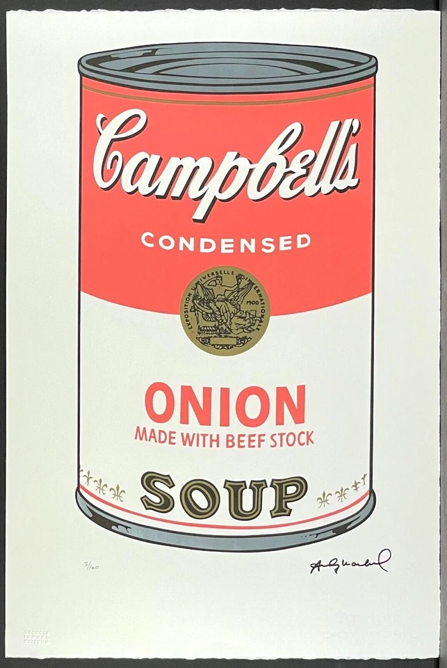 ANDY WARHOL * Campbells Onion Soup * 57 x 38*signed lithograph *limited # xx/100 - Bild 1 von 4