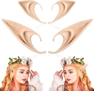 Fairy Pixie Elf Ears - Cosplay Soft Pointed Ears Elven Masquerade Vampire Fairy - Picture 1 of 6