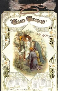 religious GLAD TIDINGS CALENDAR FOR 1900, Tuck 3419 - Picture 1 of 3