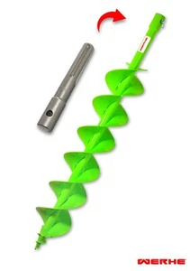 WERHE® Profi Bohrer VollStahl , Erdbohrer 120 mm DoppelWelle Mit SDS MAX Adapter - Picture 1 of 10