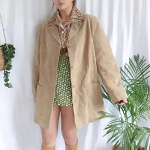 Beige suede boxy jacket EU 50/52 - Picture 1 of 4