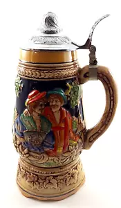 Vintage Toyo Japan Beer Stein Musical Pewter Lid 10" Tall ~ Plays When Lifted - Picture 1 of 12