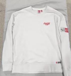 Sudadera blanca vintage años 80 Coca-Cola para hombre 2XL con logotipo bordado y diseño envolvente - Imagen 1 de 13
