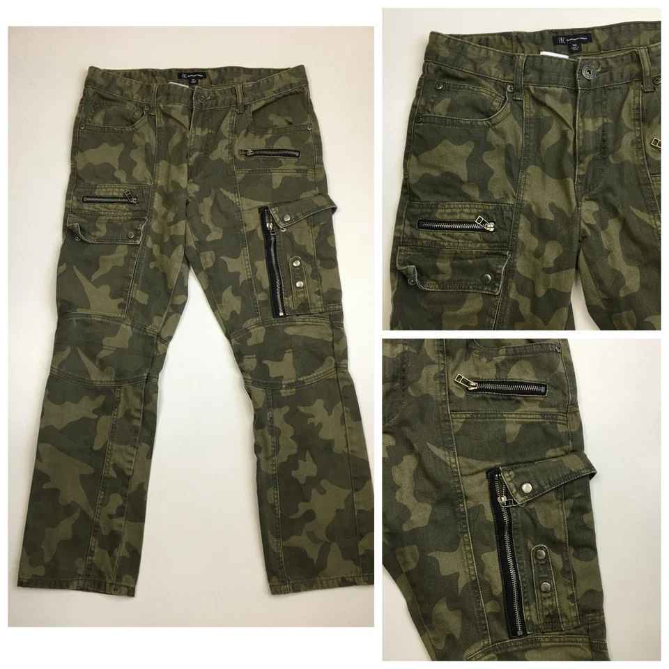 Pantalones de mezclilla ajustados rectos camuflados INC International Concepts Berlin para hombre talla 33W 27L Foto 1 de 4
